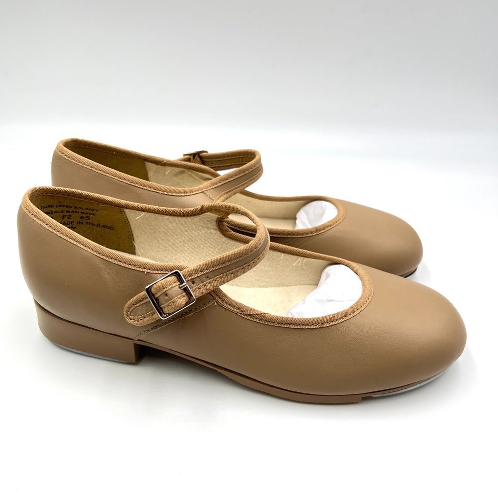Capezio Womens Size 7 7M 3800 Mary Jane Caramel Tan Buckled Dance Tap Shoes